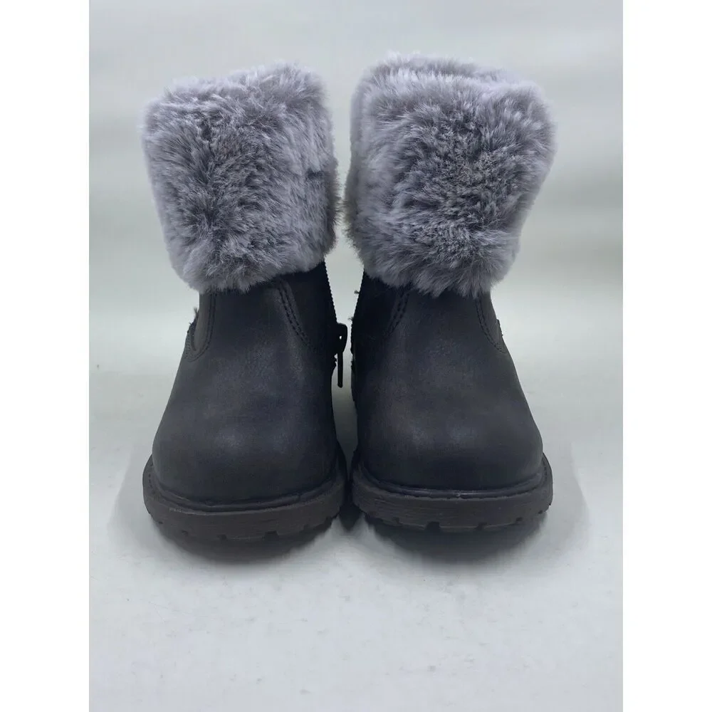 OSH KOSH-Toddler Girl Boots Size 5 toddler BROWN AND GREY FAUX FUR